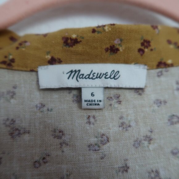 Madewell Ditsy Floral Button-Front Dress with Pockets - Size 6 - - Picture 6 of 8